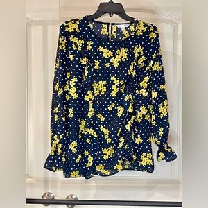 Counterparts Navy and Yellow Floral Blouse